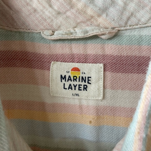 Super soft Marine Layer button striped shirt multi color size L/XL - Picture 2 of 4
